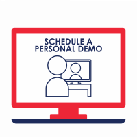 Graphic button to schedule a personal demo