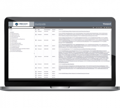 Screenshot of sample Legislative history.