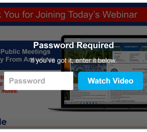 Password required, click to visit video page