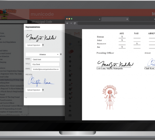 Screenshot of Signatures on Self-Publishing Software on a laptop