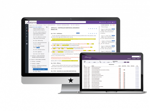 Screenshot of Angleton's Code and Meetings Portal