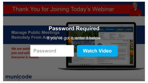 Password required, click to visit video page