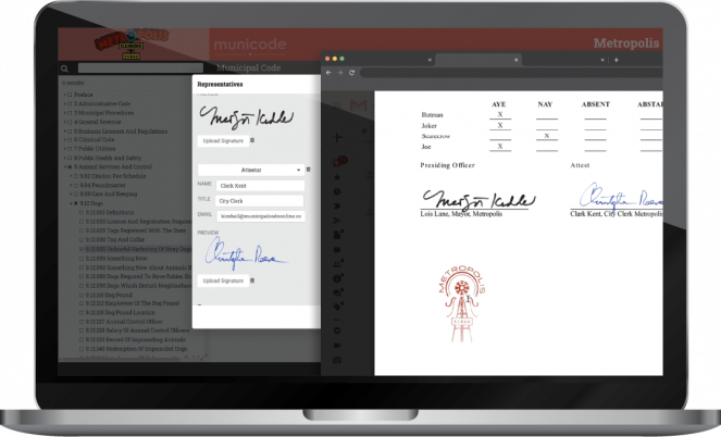 Screenshot of Signatures on Self-Publishing Software on a laptop